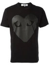 Comme Des Garçons Play Comme Des Garcons Play Black And Carbon Glossy Heart Logo T-shirt