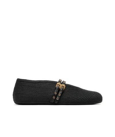 Alaïa Ballet Flats In Paper Straw