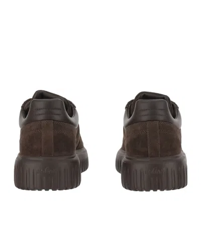 Hogan Brown Suede Sneakers With Padded Collar In Brown