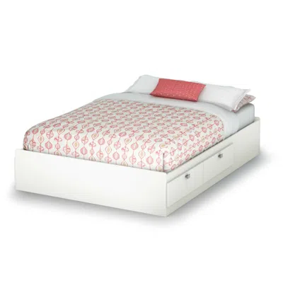 Hivvago Full Size Modern Platform Bed With 4 Storage Drawers In White