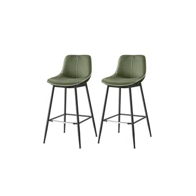 Breebe Bar Height Bar Stools With Back Set Of 2 In Green