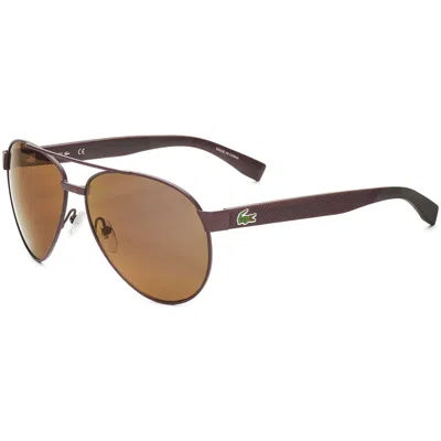 Lacoste Unisex 60 Mm Brown Sunglasses In Brown