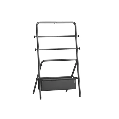 Breebe Freestanding Towel Rack With 4 Hooks In Black