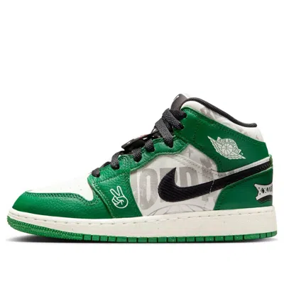 Air Jordan (gs)  1 Mid Se 'pine Green'
