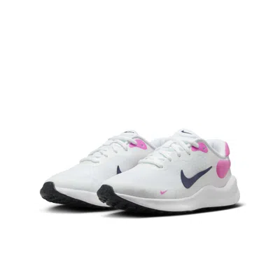 Nike (gs)  Revolution 7 'white Playful Pink Navy' In Multi