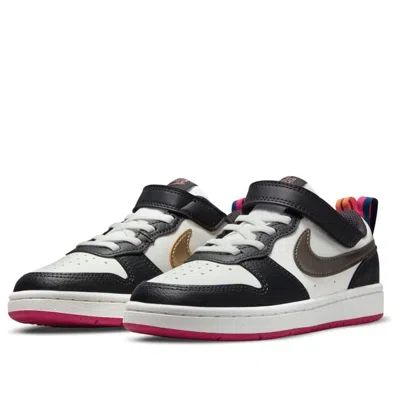 Nike (ps)  Court Borough Low 2 Se 'white Pink Prime Metallic Pewter'