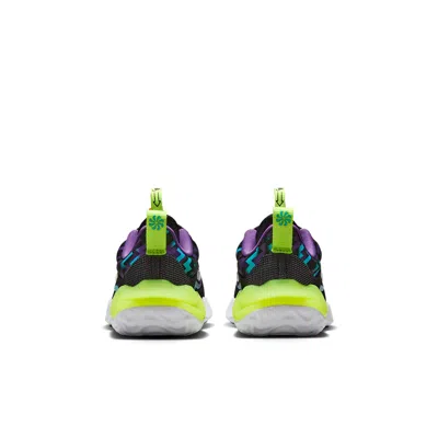 Nike (ps)  Run Flow Easy On/off Shoes 'black Teal Nebula Volt'