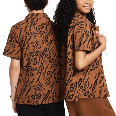 Nike (gs)  Sb Dri-fit Button-down Skate Shirt 'light British Tan' In Brown