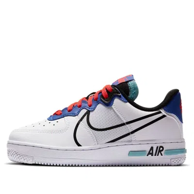 Nike (gs)  Air Force 1 React 'astronomy Blue Laser Crimson' In White