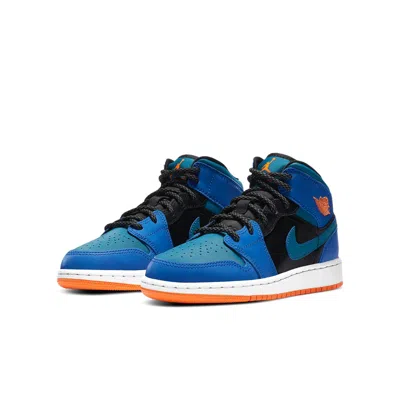Air Jordan (gs)  1 Mid 'racer Blue Green Abyss'