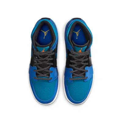 Air Jordan (gs)  1 Mid 'racer Blue Green Abyss'
