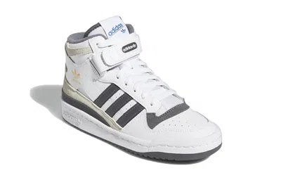Adidas Originals (gs)  Forum Mid Shoes 'white Grey' In Transparent