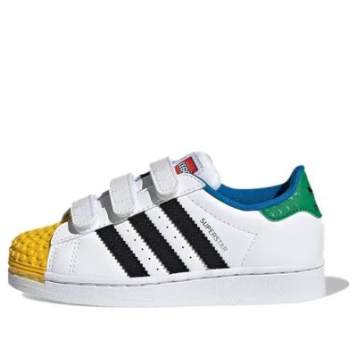 Adidas Originals (ps) Adidas Lego X Superstar Cf J 'white Yellow Green'