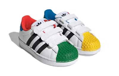 Adidas Originals (ps) Adidas Lego X Superstar Cf J 'white Yellow Green'