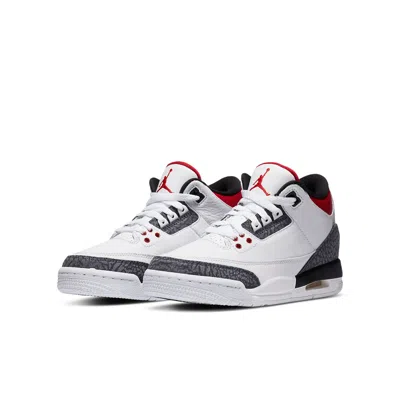 Air Jordan (gs)  3 Retro Denim Se 'fire Red' In Multi