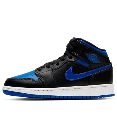 Air Jordan (gs)  1 Mid 'black Hyper Royal'