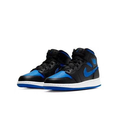 Air Jordan (gs)  1 Mid 'black Hyper Royal'