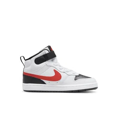 Nike (ps)  Court Borough Mid 2velcro 'white Black University Red'