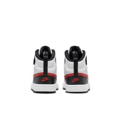 Nike (ps)  Court Borough Mid 2velcro 'white Black University Red'
