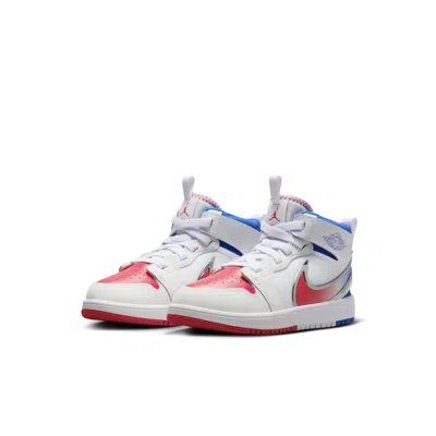 Air Jordan (ps)  1 Mid Rm Easyon 'white Siren Red Blue' In Multi