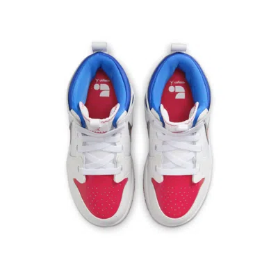 Air Jordan (ps)  1 Mid Rm Easyon 'white Siren Red Blue' In Multi