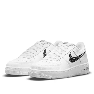 Nike (gs)  Air Force 1 Low 'doodle Swoosh - White Black'