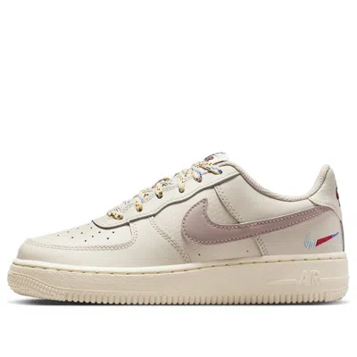 Nike (gs)  Air Force 1 Lv8 1 'light Orewood Brown Burgundy Crush' In Neutral