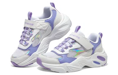 Skechers (gs)  Dlites 1.0 'white Lavender' In Multi
