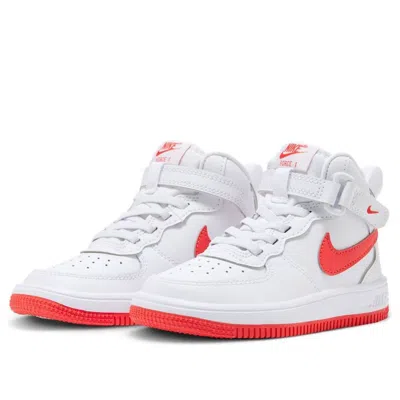 Nike (ps)  Force 1 Mid Easyon 'white Red'