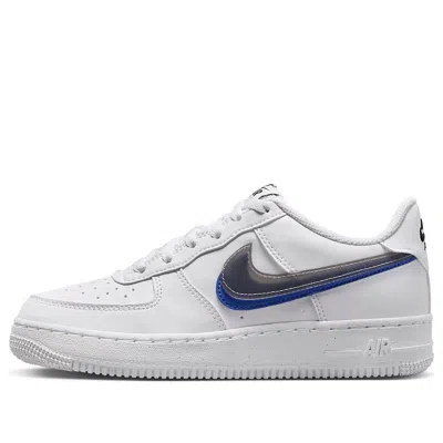 Nike (gs)  Air Force 1 Low Impact Next Nature Double Swoosh 'white Black Blue'