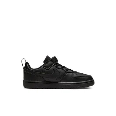 Nike Little Kids Court Borough Low Recraft Adjustable Strap Casual Sneakers From Finish Line In Black