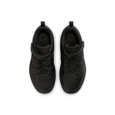 Nike Little Kids Court Borough Low Recraft Adjustable Strap Casual Sneakers From Finish Line In Black
