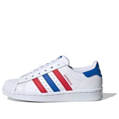 Adidas Originals (ps) Adidas Superstar C 'white Blue Scarlet'