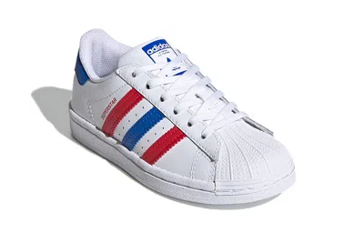 Adidas Originals (ps) Adidas Superstar C 'white Blue Scarlet'