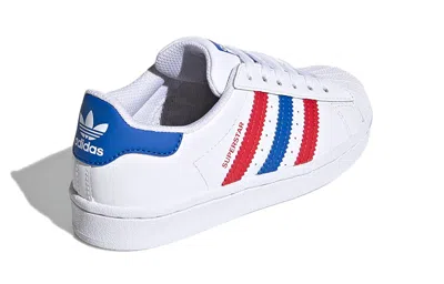 Adidas Originals (ps) Adidas Superstar C 'white Blue Scarlet'
