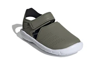 Adidas Originals (ps) Adidas Fortaswim Stripes J 'glory Green' In Gray