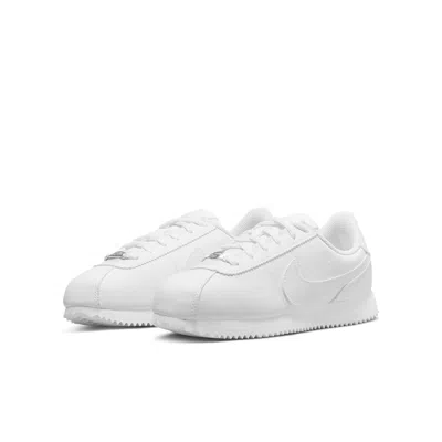 Nike (gs)  Cortez Basic Sl 'triple White' In Animal Print