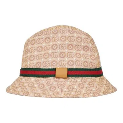 Gucci (ps)  Gg Canvas Fedora With Web 'beige Ebony'