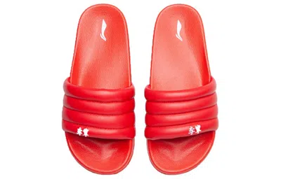Li-ning Bubble Sports Slippers In Red