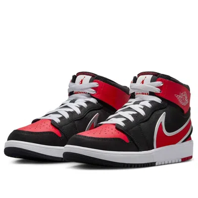Air Jordan (gs)  1 Mid Rm Easyon 'black White University Red'