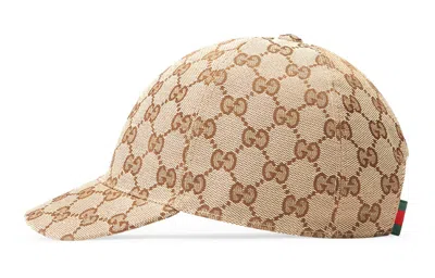 Gucci (ps)  Original Gg Canvas Hat 'beige Ebony' In Brown