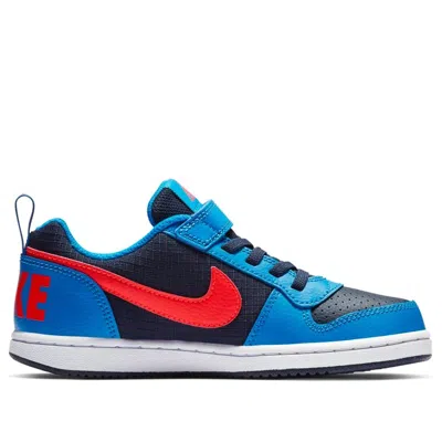 Nike (ps)  Court Borough Low 'navy Blue Red'