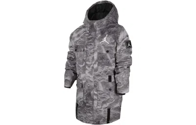 Air Jordan (gs)  Essentials Down Parka Jacket 'camo Grey' In Gray