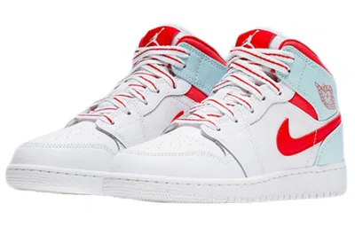 Air Jordan (gs)  1 Mid 'topaz Mist' In White