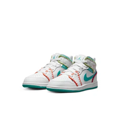 Air Jordan (ps)  1 Mid Se 'multi Knit' In White