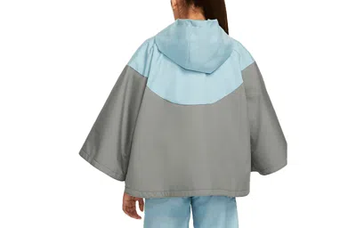 Nike (gs)  Sportswear Kids Pack Loose Waterproof Colorblock Hooded Jacket Boy Girls Gray Blue