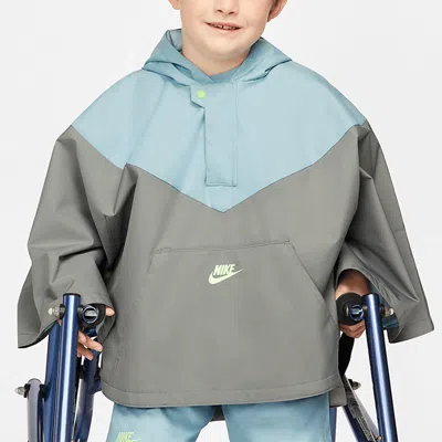 Nike (gs)  Sportswear Kids Pack Loose Waterproof Colorblock Hooded Jacket Boy Girls Gray Blue