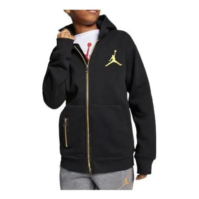 Air Jordan (gs)  Jumpman Full-zip Fleece Jacket 'black Gold'