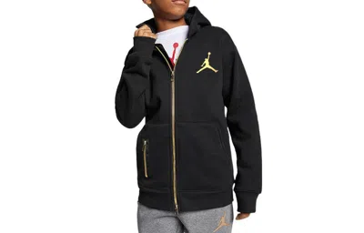 Air Jordan (gs)  Jumpman Full-zip Fleece Jacket 'black Gold'