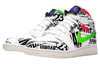 Air Jordan (gs)  1 Mid 'all Over Logos'